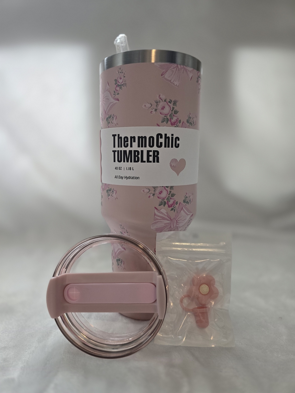 ThermoChic Pink Floral 40oz Tumbler